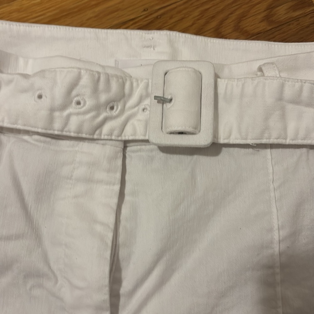 Loft Belted high rise White Pants image 2